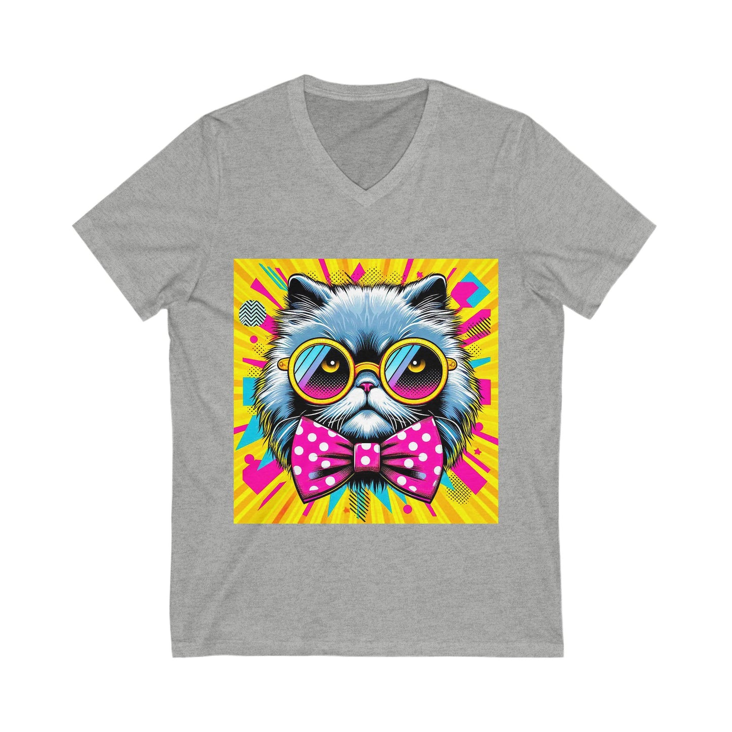 Persian Cat Unisex Jersey Short Sleeve V-Neck Tee