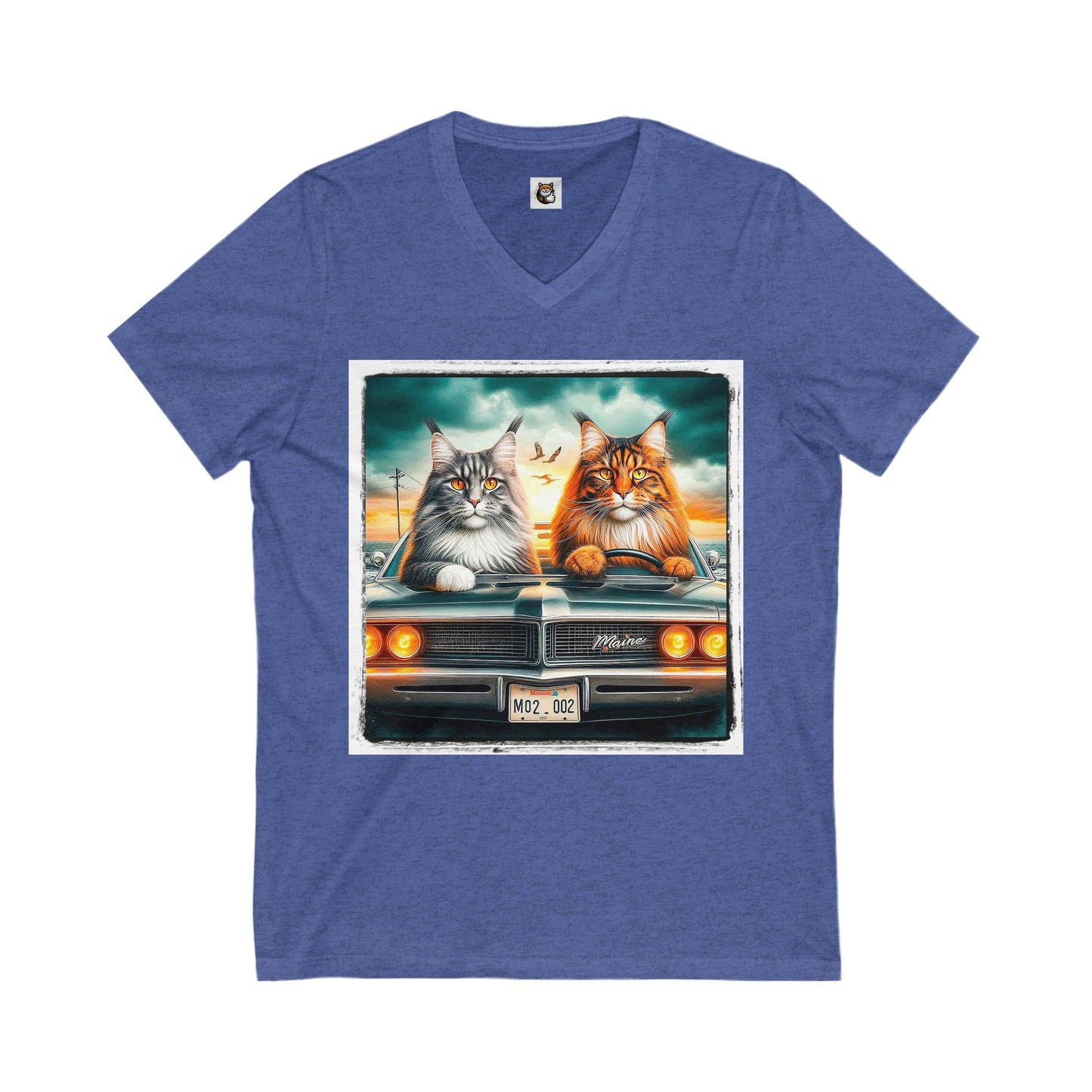 Wacky Maine Coon Unisex Jersey Short Sleeve V-Neck Tee