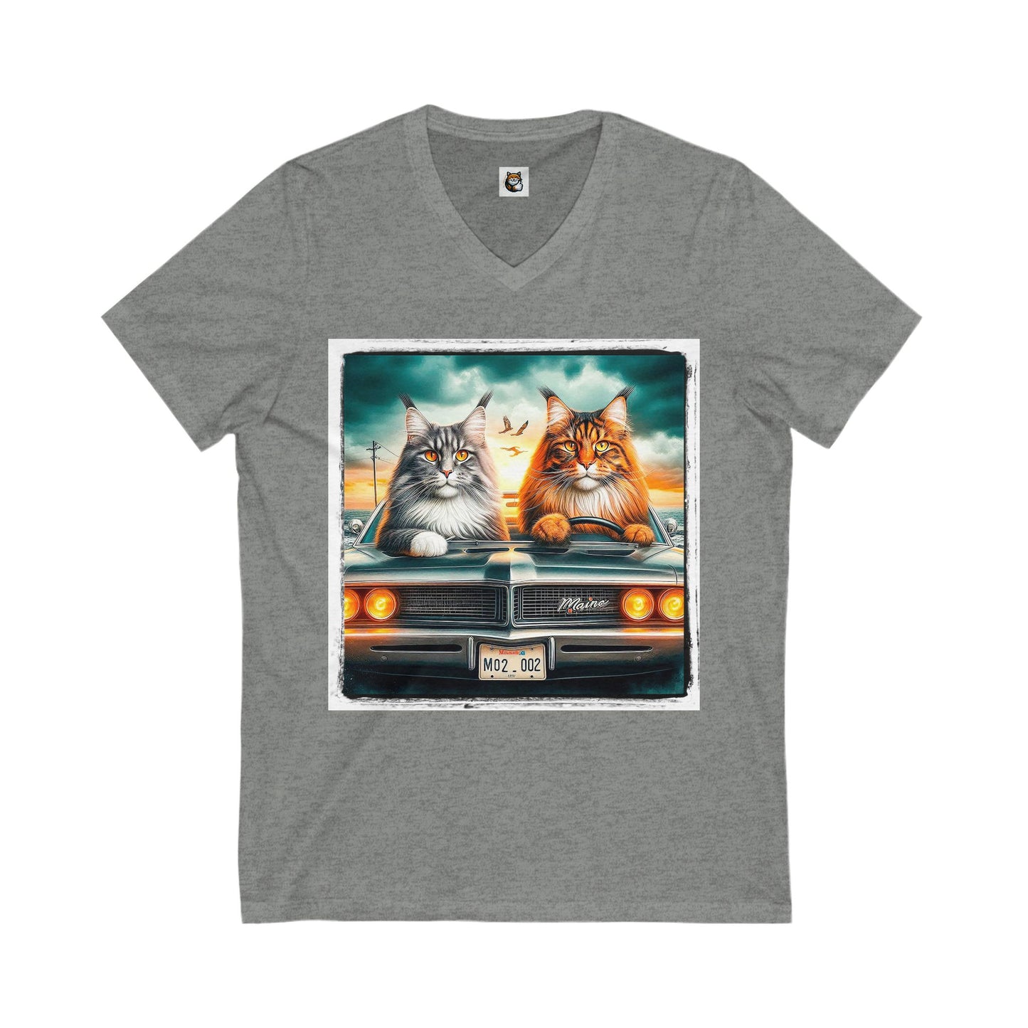 Wacky Maine Coon Unisex Jersey Short Sleeve V-Neck Tee