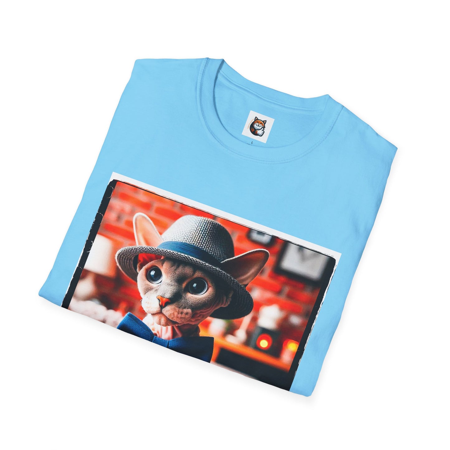 Devon Rex Cat hat and tie Softstyle T-Shirt