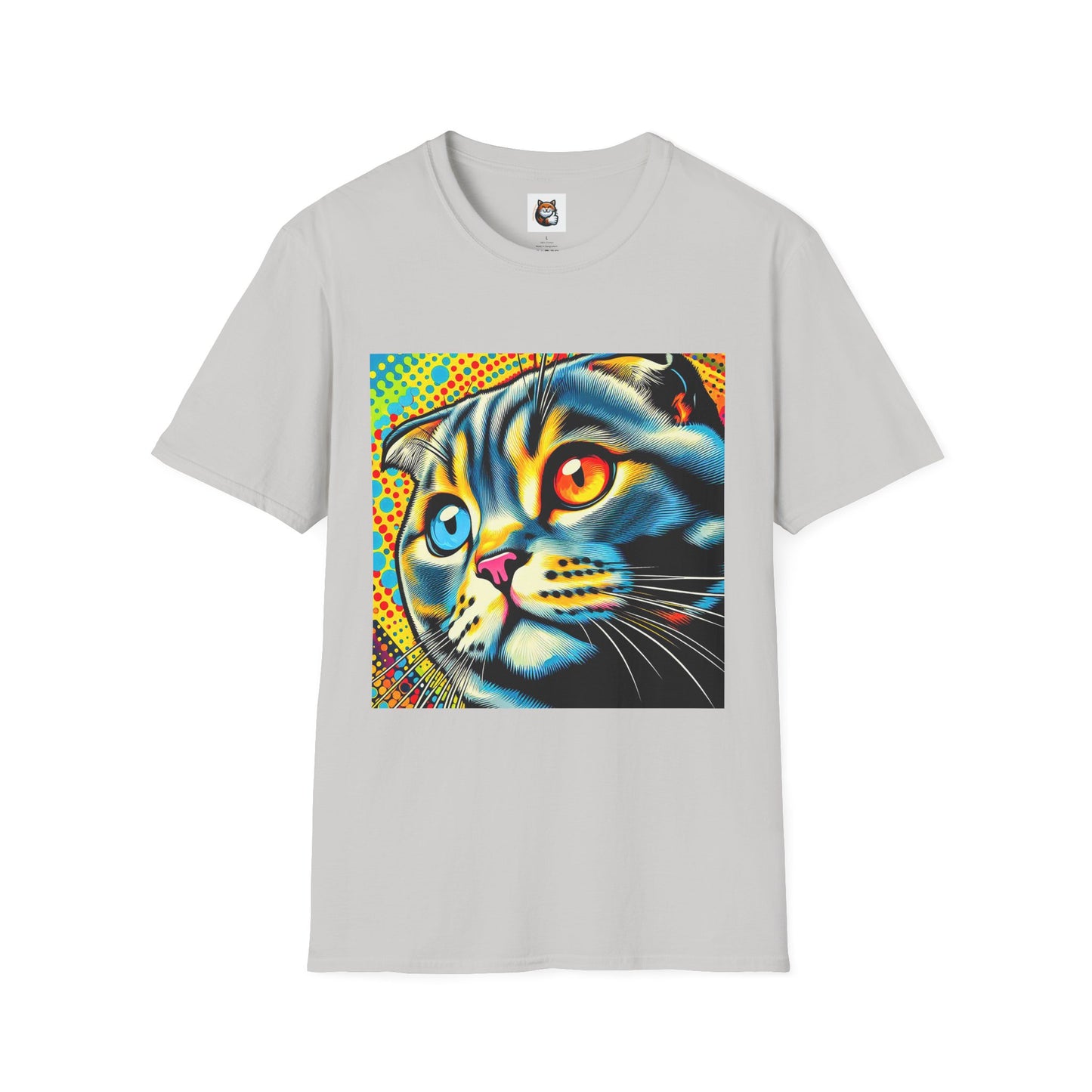 Scottish Fold Cat yellow comic book shirt
