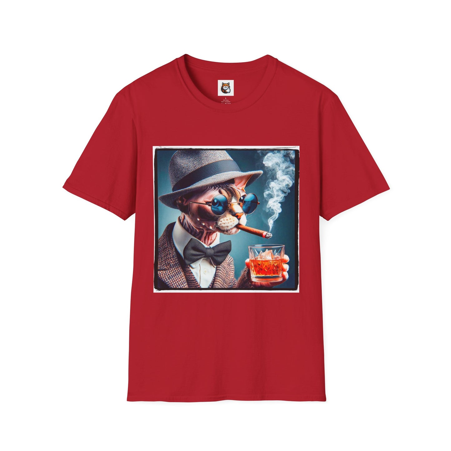 Devon Rex Cat smoking Softstyle T-Shirt