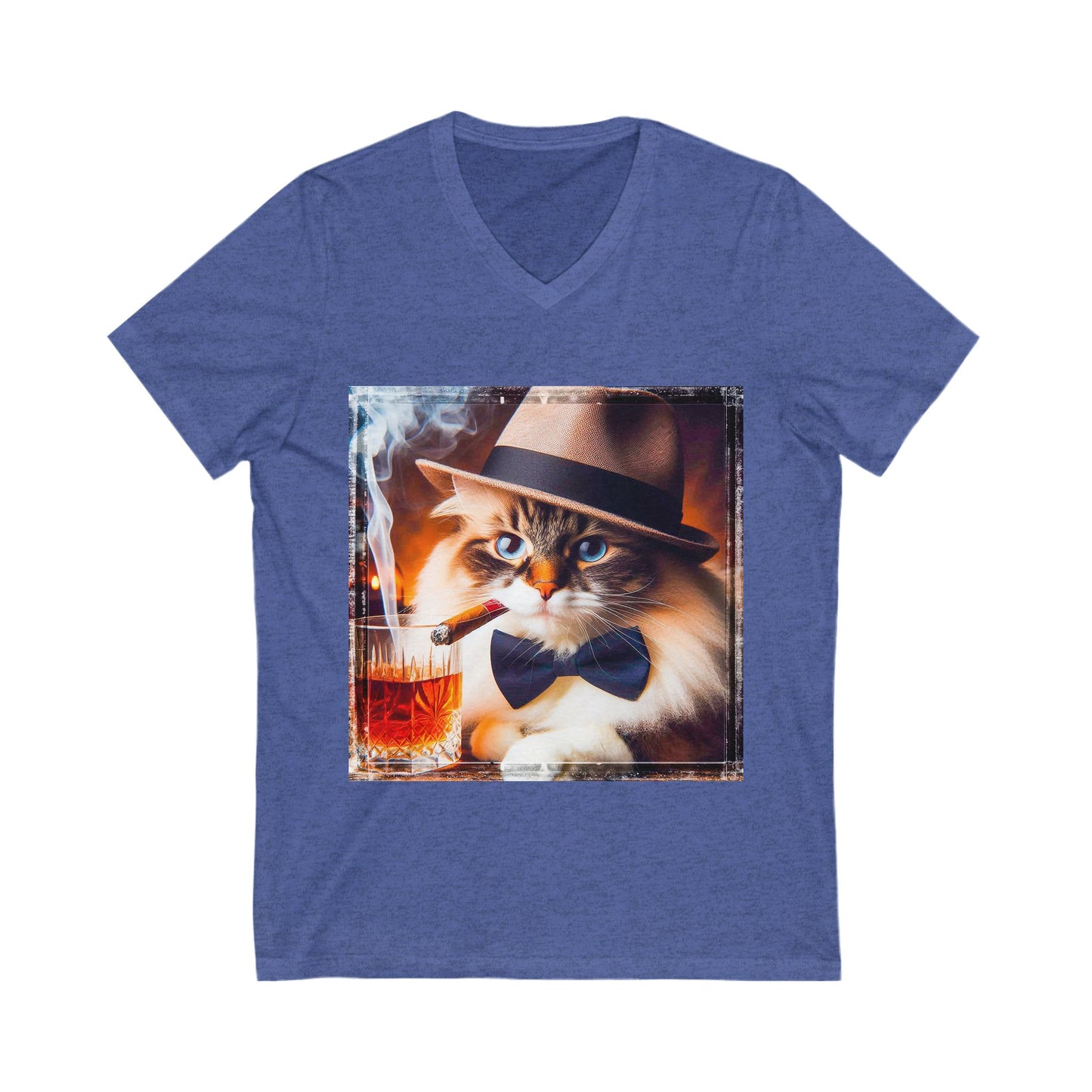Ragdoll Cat Unisex Jersey Short Sleeve V-Neck Tee