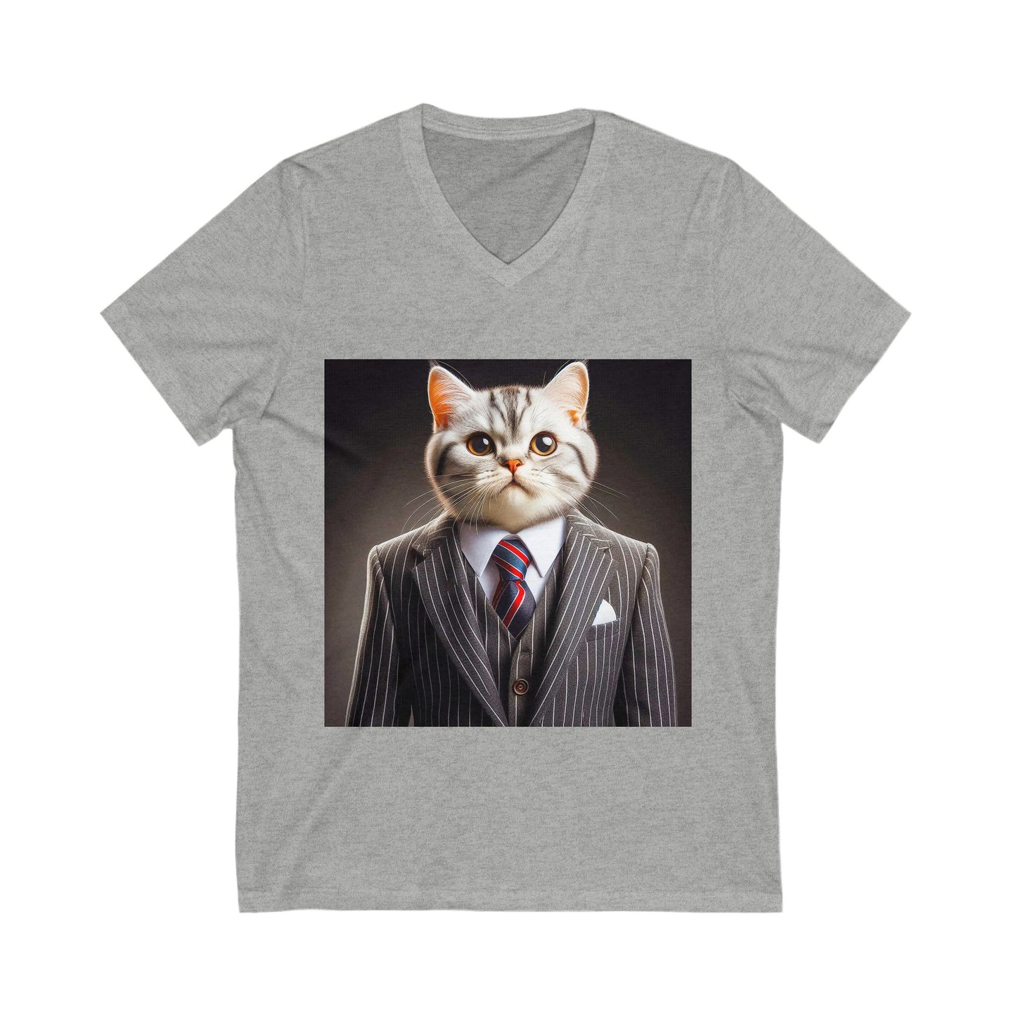 American Shorthair business attire Jersey Short Sleeve V-Neck Tee