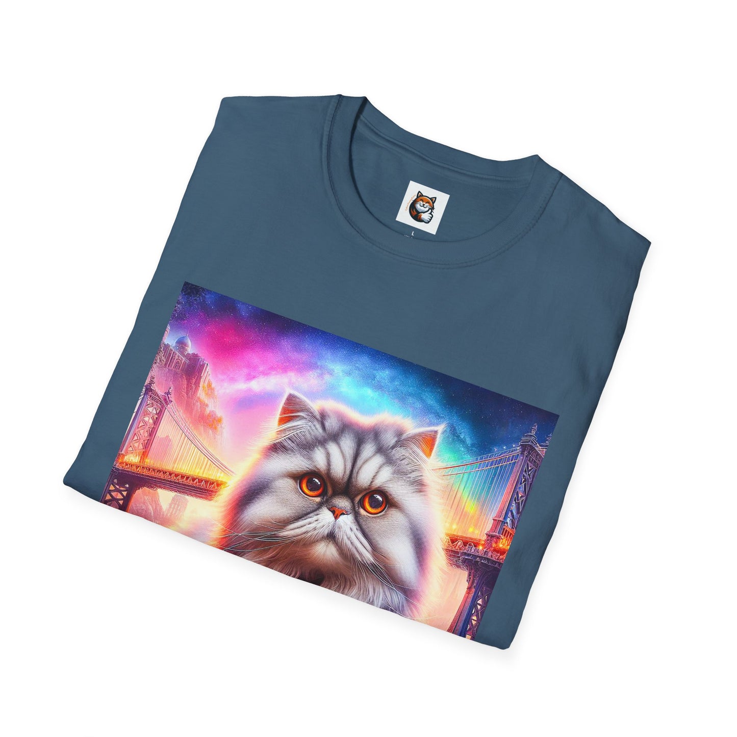 Selkirk Rex Cat T-Shirt purple sunset