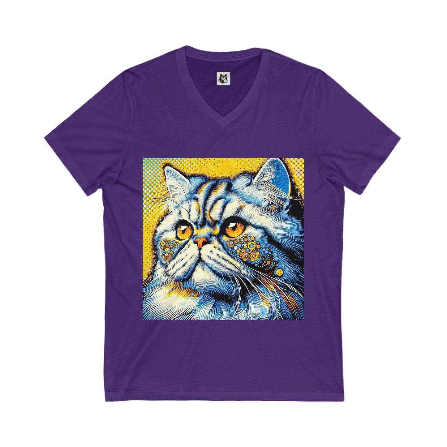 - Selkirk Rex Design V-Neck yellow and blue