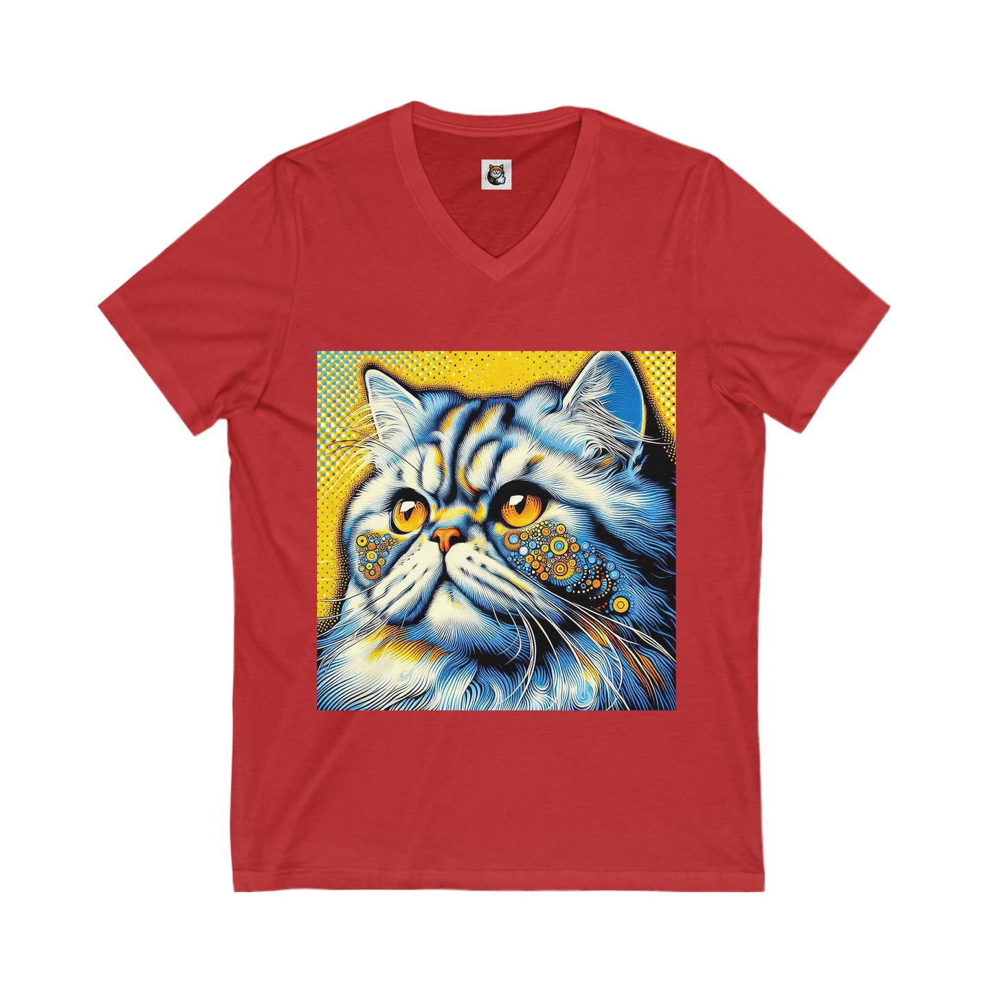 - Selkirk Rex Design V-Neck yellow and blue