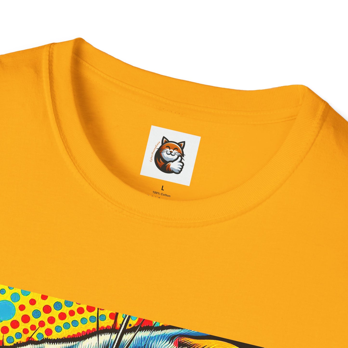 Scottish Fold Cat yellow comic book shirt