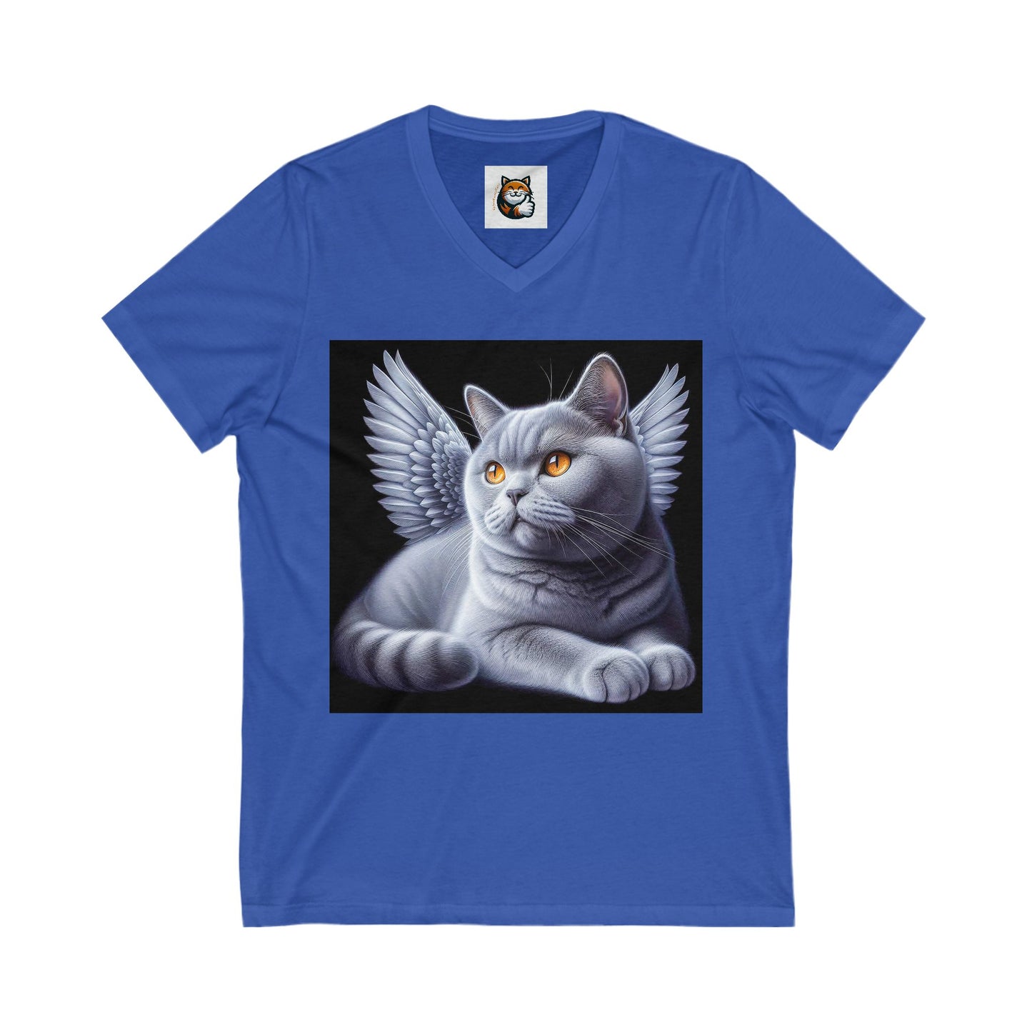 British Shorthair Unisex Jersey Short Sleeve V-Neck Tee