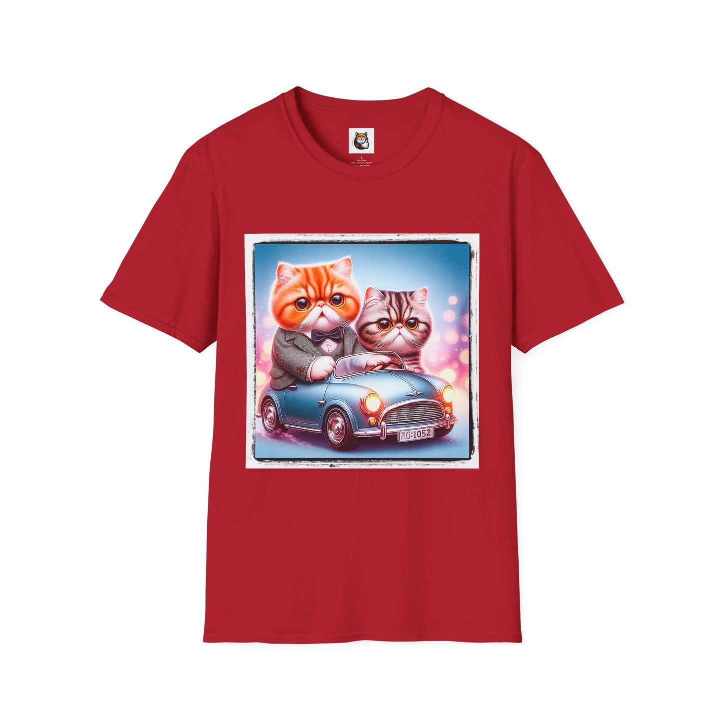 Wacky Exotic Shorthair Cat Unisex Softstyle T-Shirt