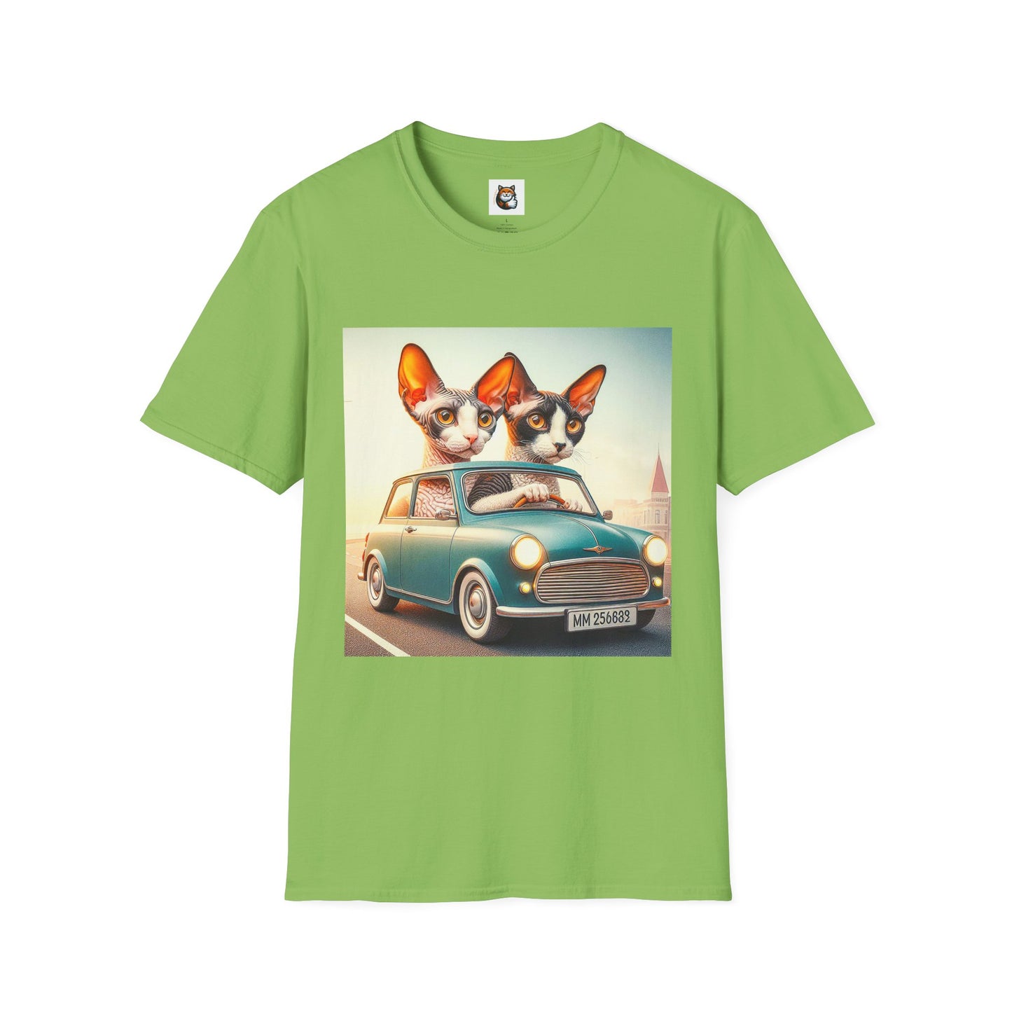 Wacky Cornish Rex Cat tiny car   T-Shirt