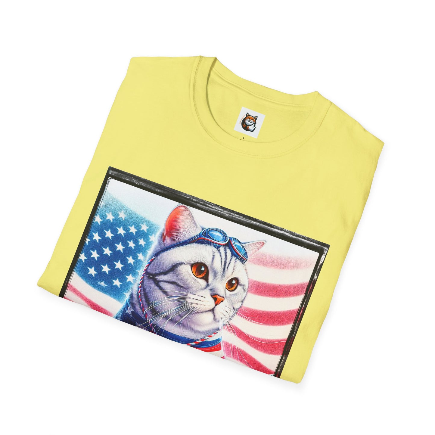 American Shorthair americsn flag Softstyle T-Shirt