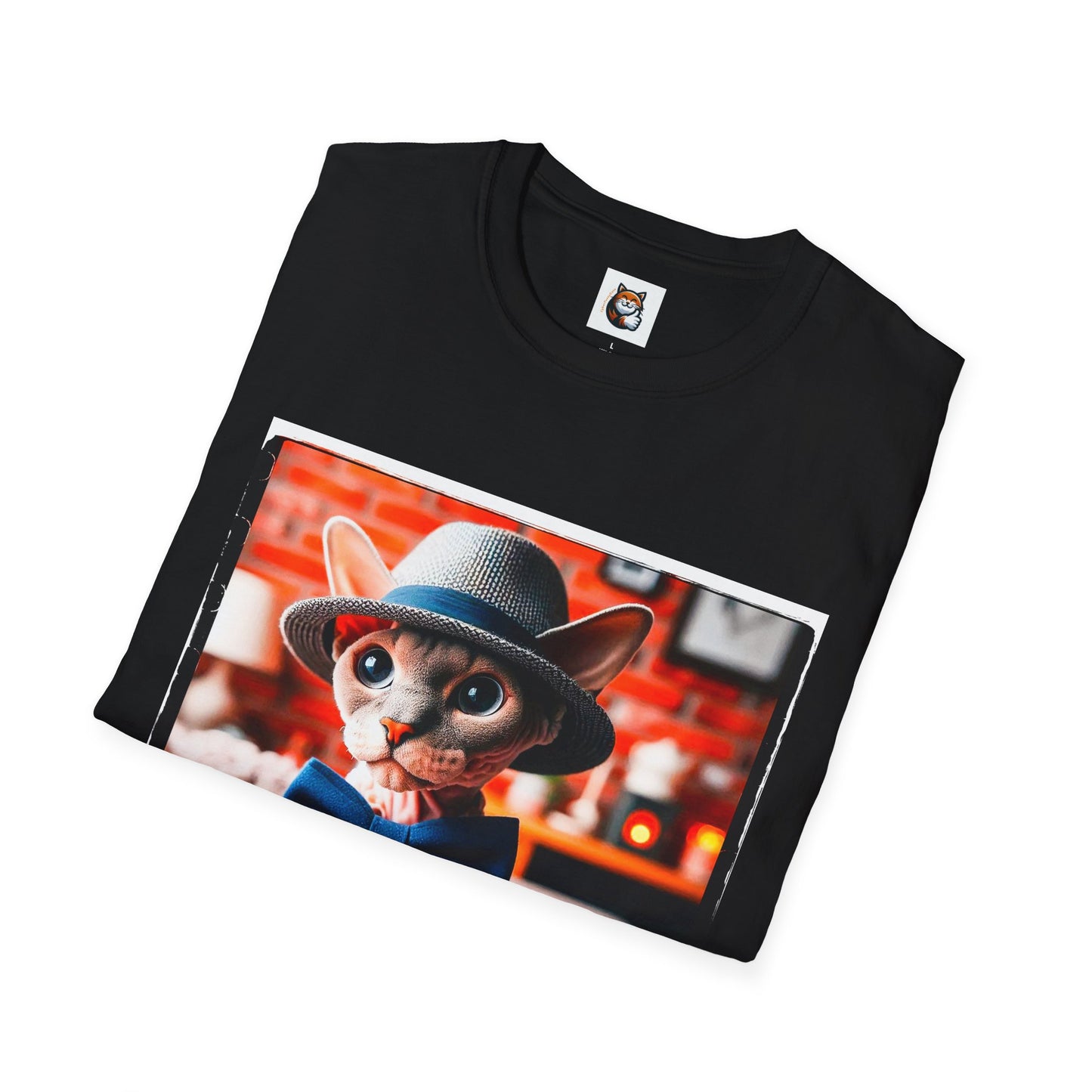 Devon Rex Cat hat and tie Softstyle T-Shirt