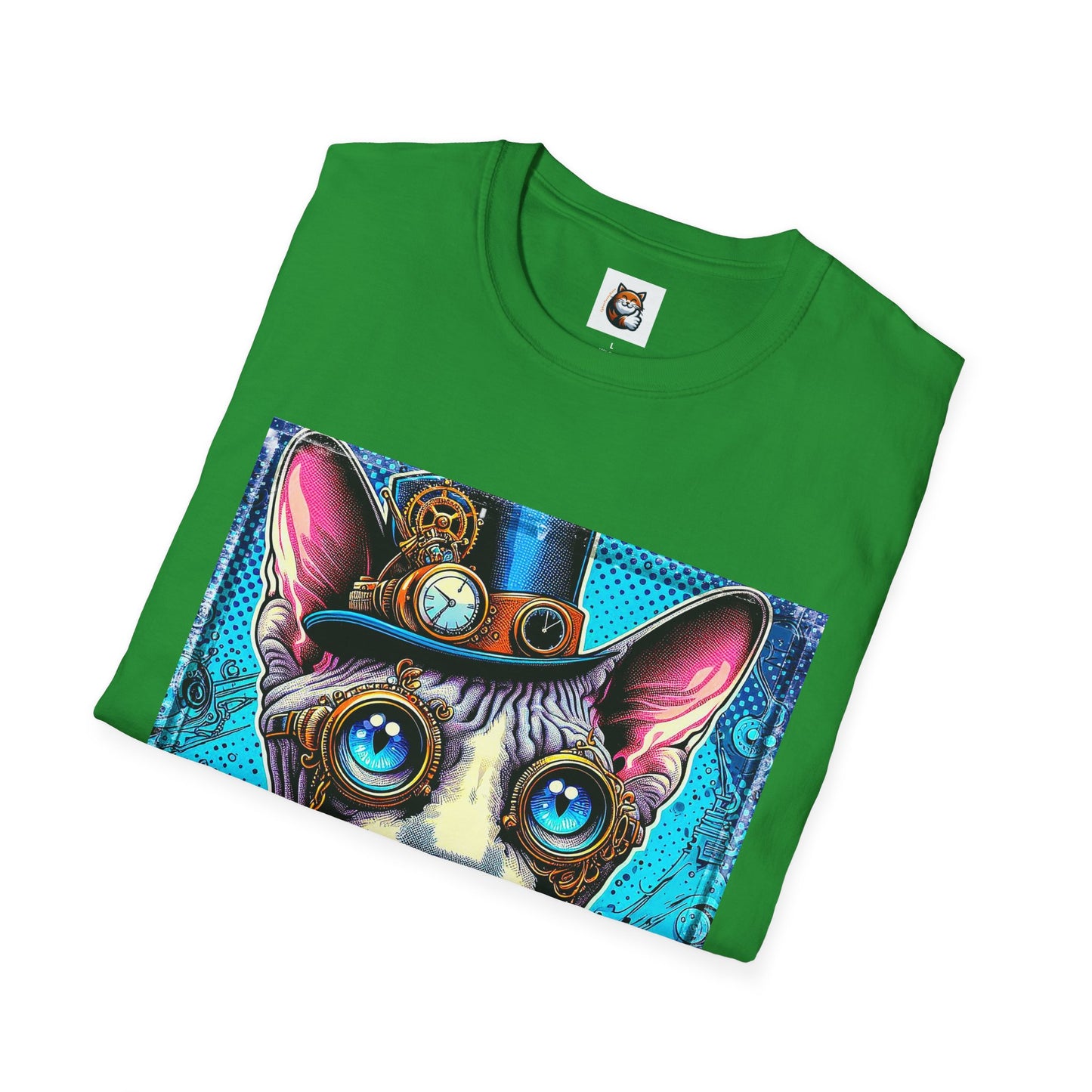 Devon Rex steam punk  Unisex Softstyle T-Shirt