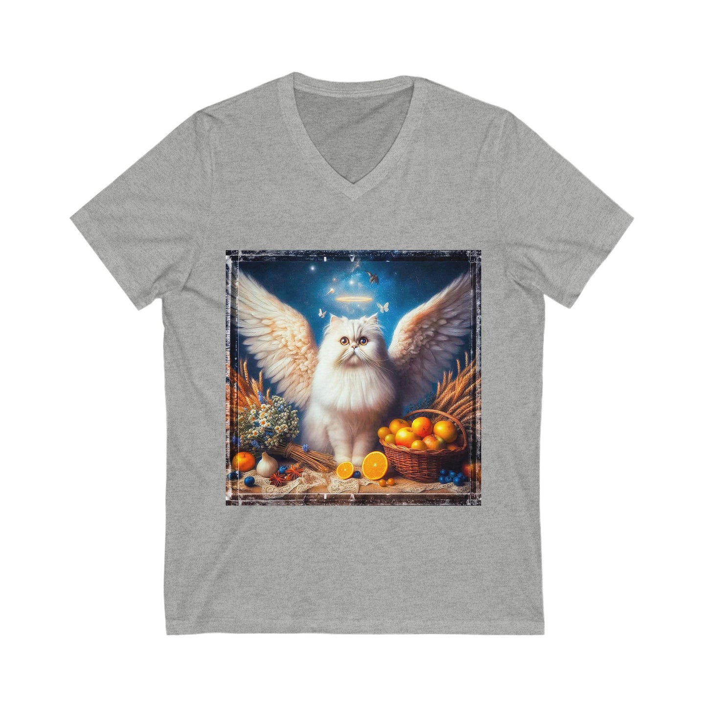 Persian Cat Unisex Jersey Short Sleeve V-Neck Tee