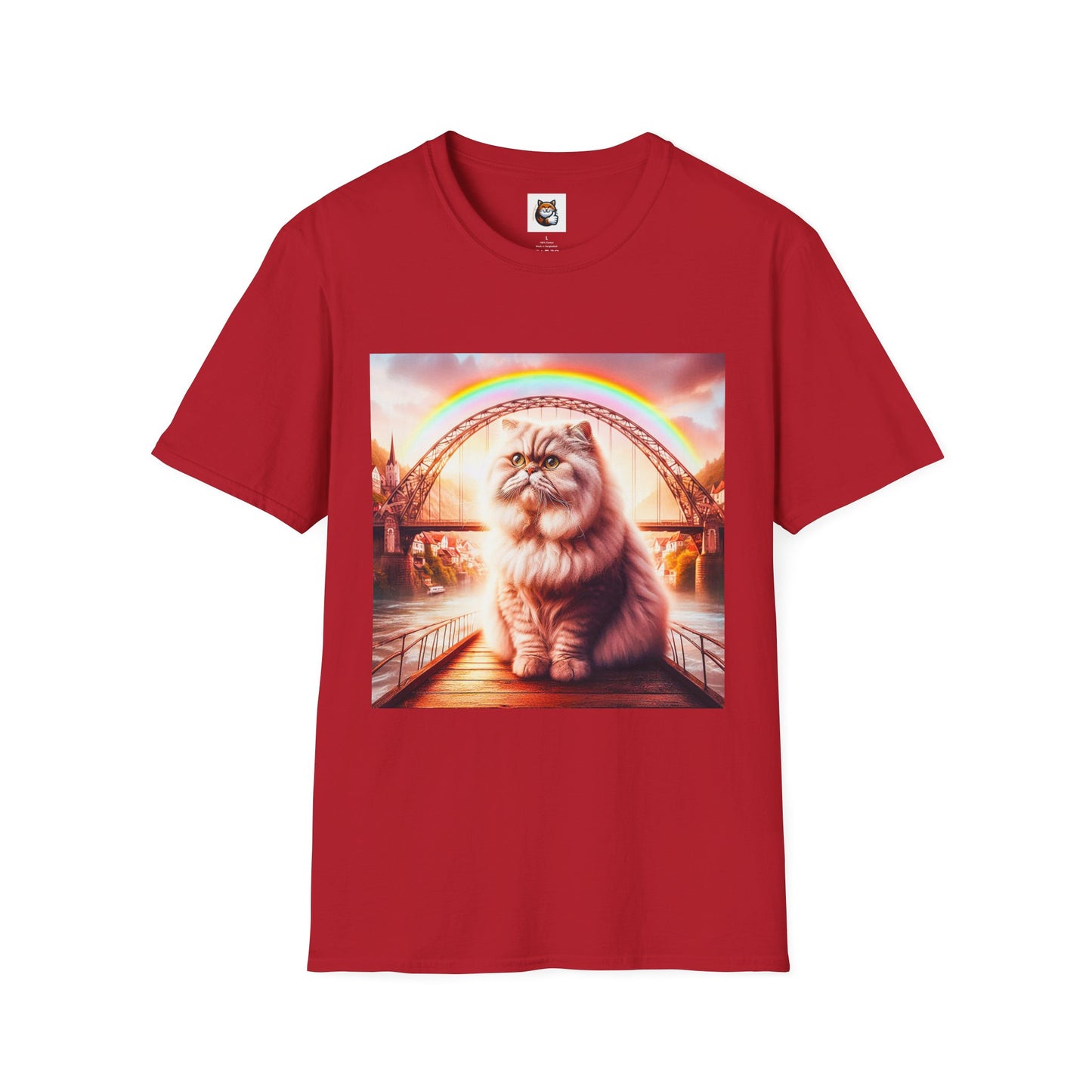 Selkirk Rex Cat T-Shirt rainbow bridge