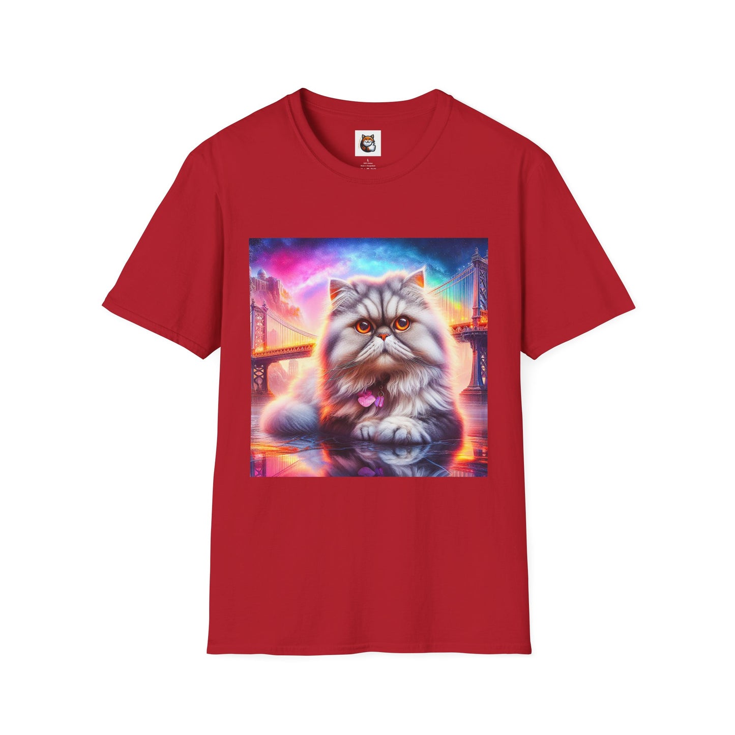 Selkirk Rex Cat T-Shirt purple sunset