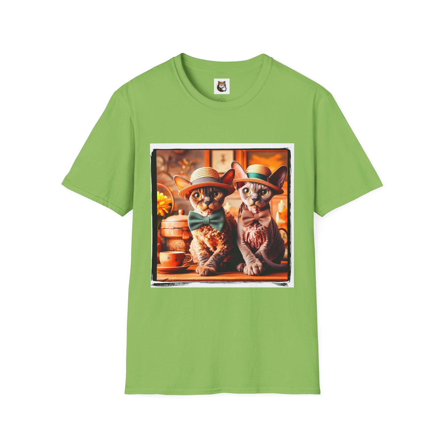 Devon Rex bow and tie Unisex Softstyle T-Shirt