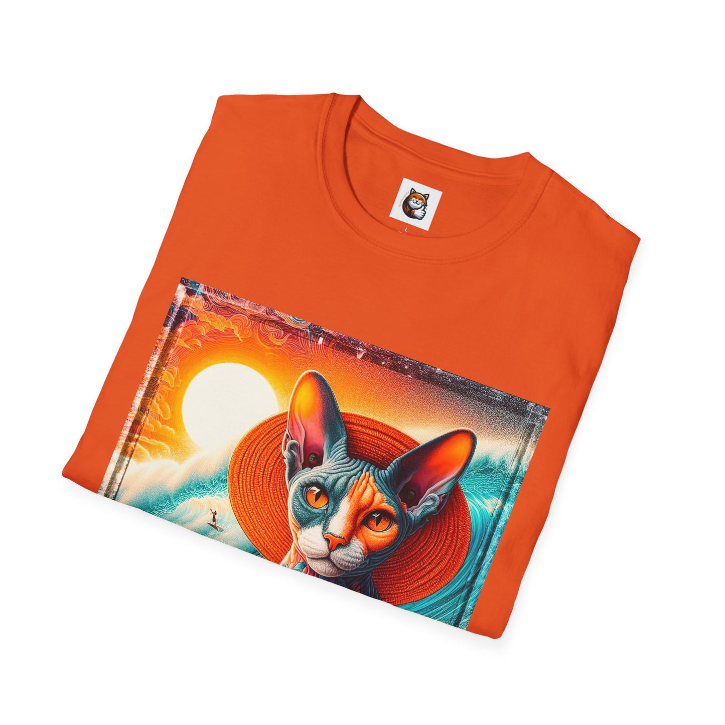 Devon Rex Cat hawaiian surfer Softstyle T-Shirt