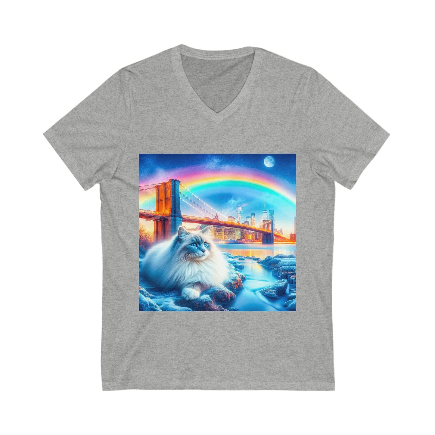 Ragdoll Cat Unisex Jersey Short Sleeve V-Neck Tee