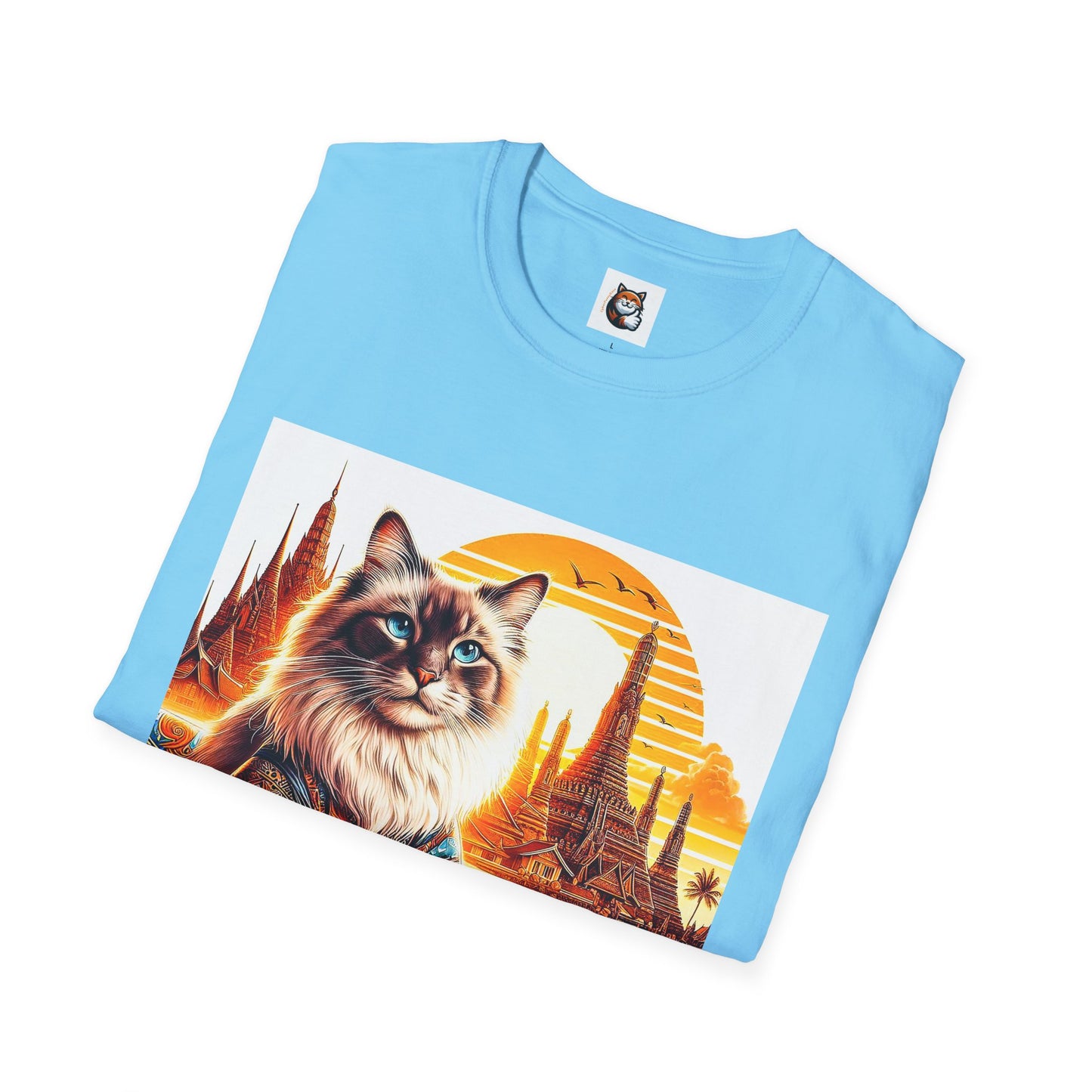 British Shorthair surfing Softstyle T-Shirt