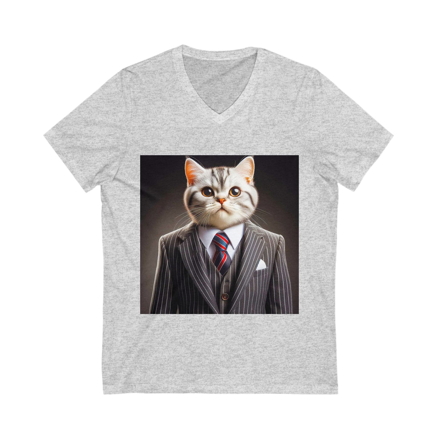 American Shorthair business attire Jersey Short Sleeve V-Neck Tee