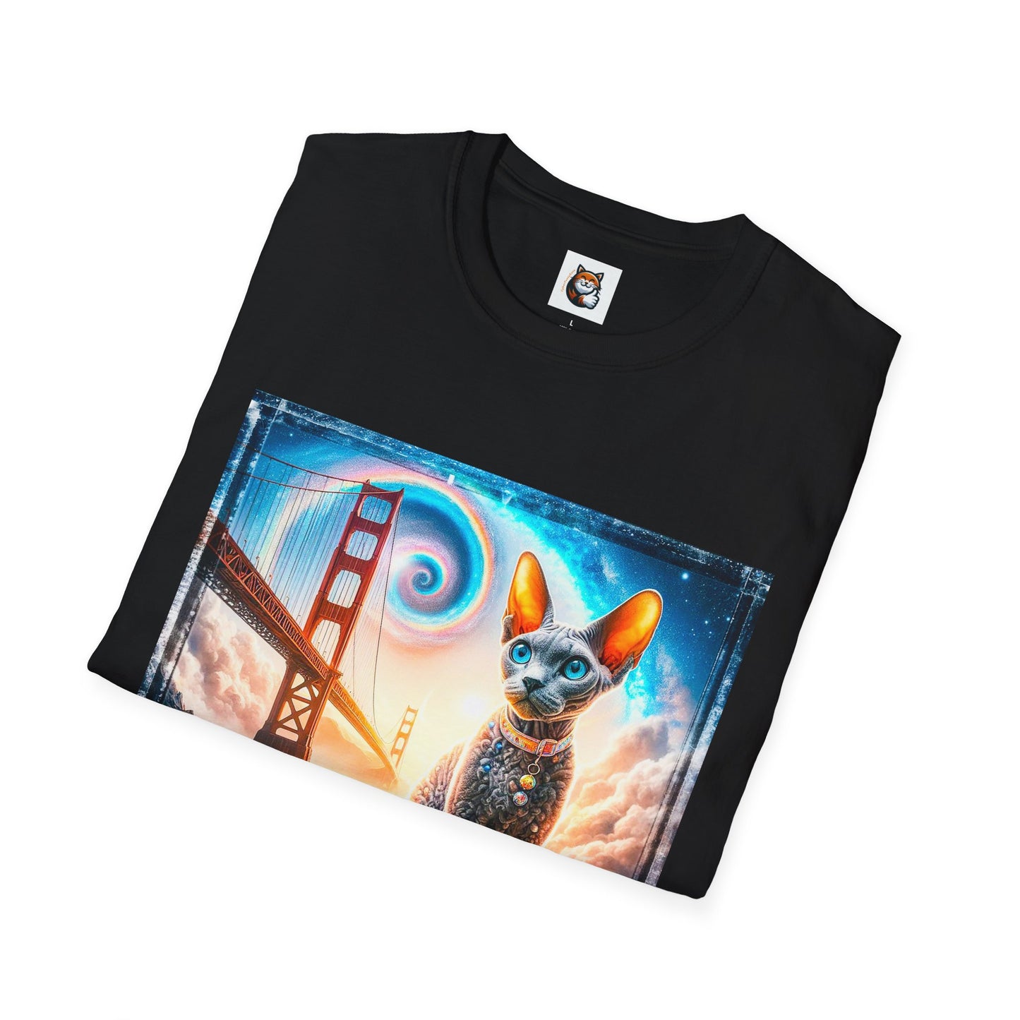 Devon Rex Unisex rainbow bridge Softstyle T-Shirt
