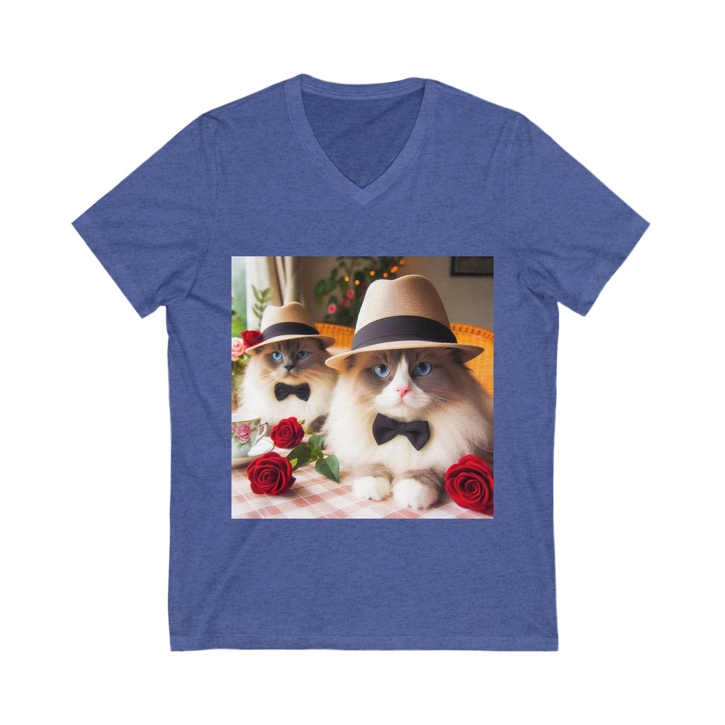 Ragdoll Cat Unisex Jersey Short Sleeve V-Neck Tee