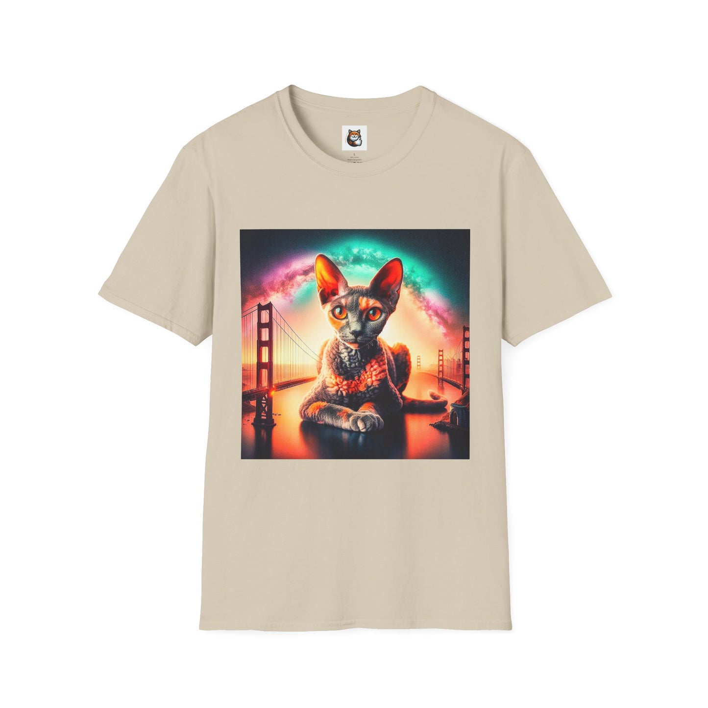 Devon Rex rainbow  Unisex Softstyle T-Shirt