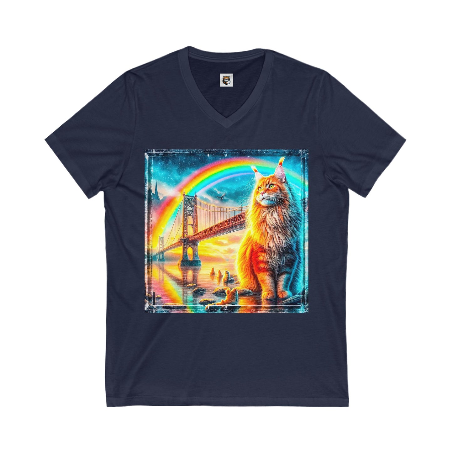 Maine Coon Unisex Jersey Short Sleeve V-Neck Tee