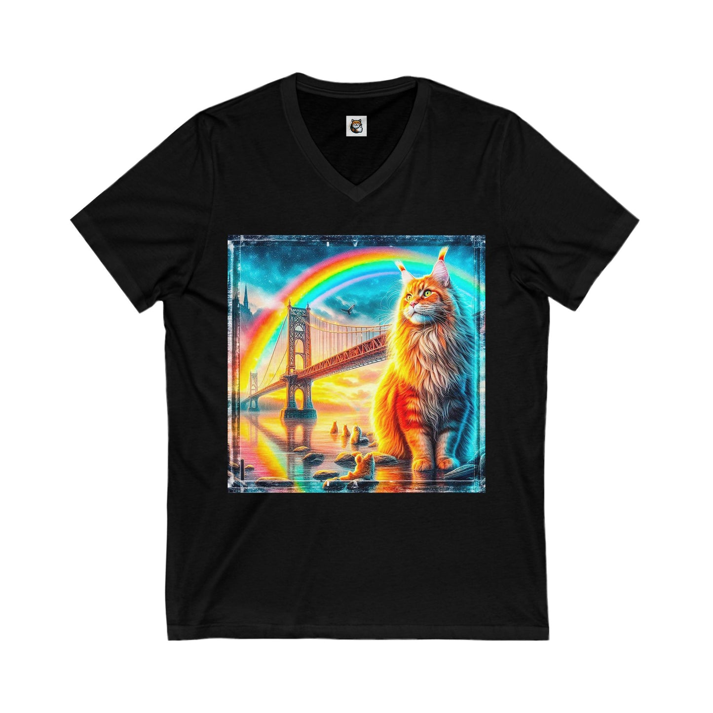 Maine Coon Unisex Jersey Short Sleeve V-Neck Tee