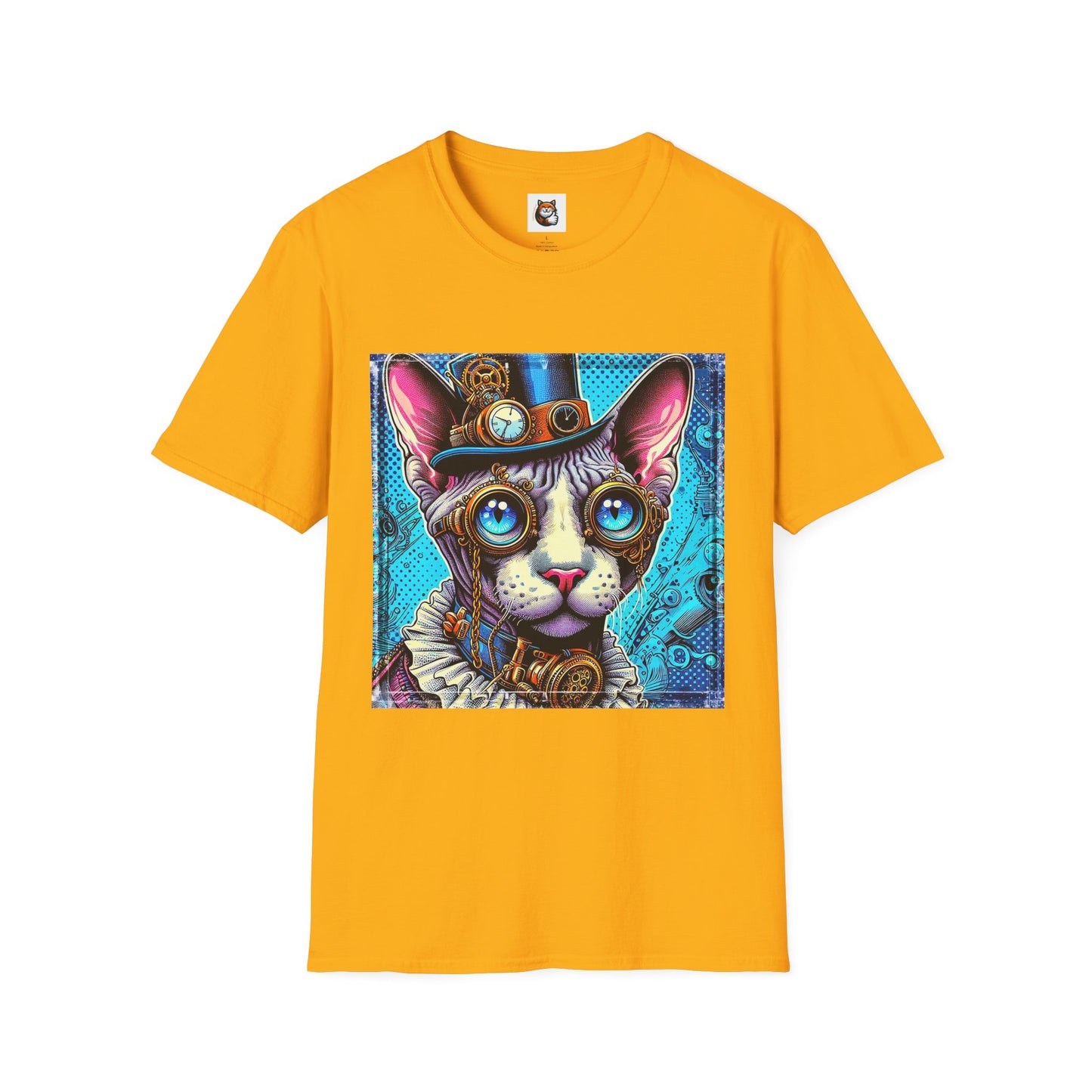 Devon Rex steam punk  Unisex Softstyle T-Shirt