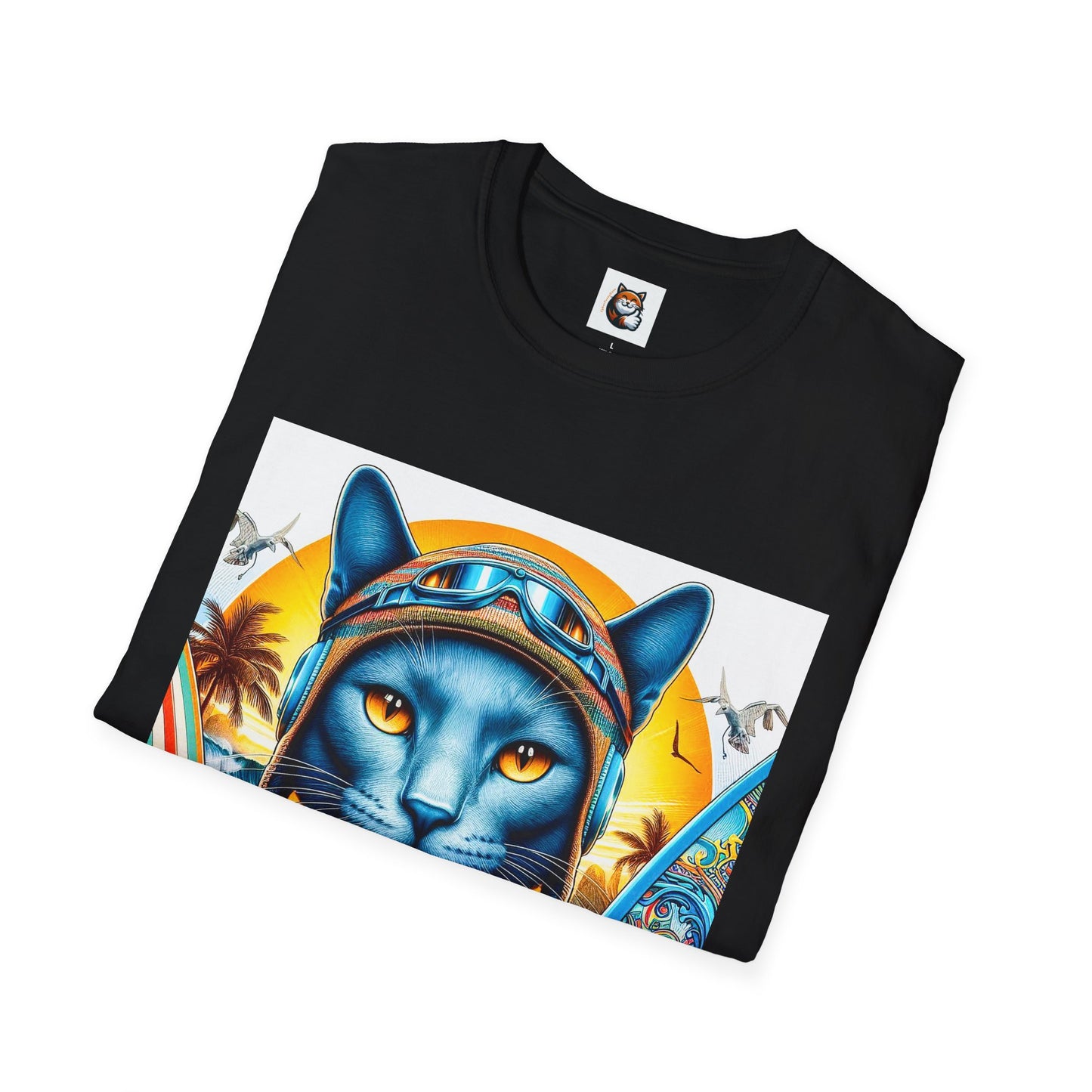 Russian Blue Cat Unisex Softstyle T-Shirt