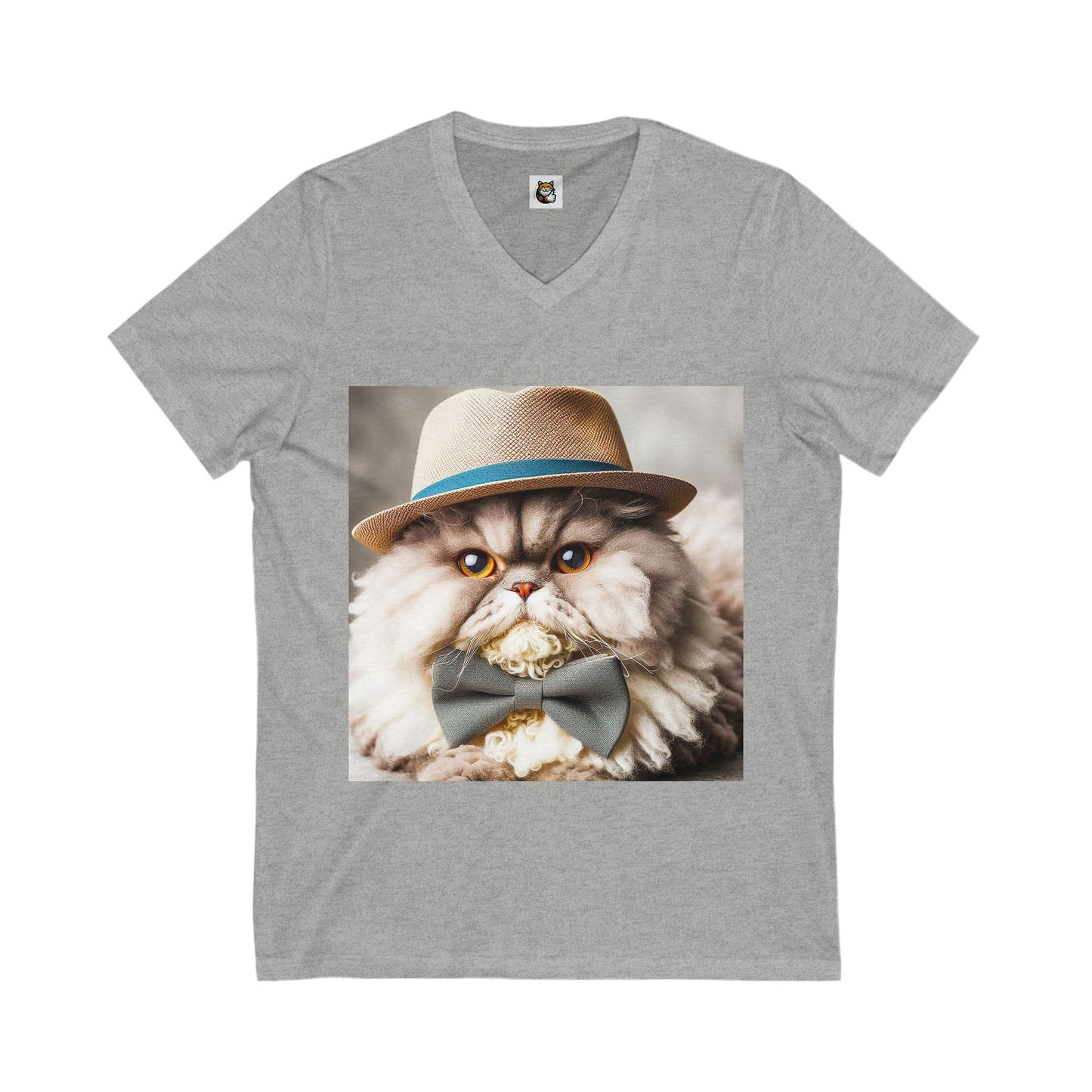 Selkirk Rex  V-Neck cute bow tie