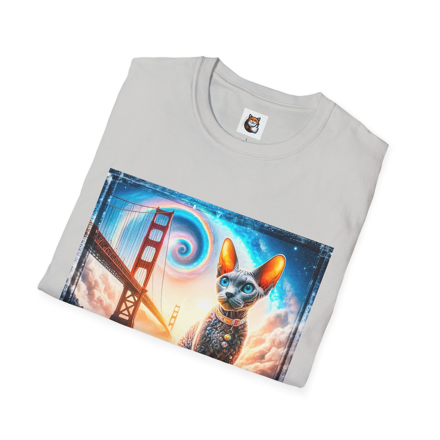 Devon Rex Unisex rainbow bridge Softstyle T-Shirt