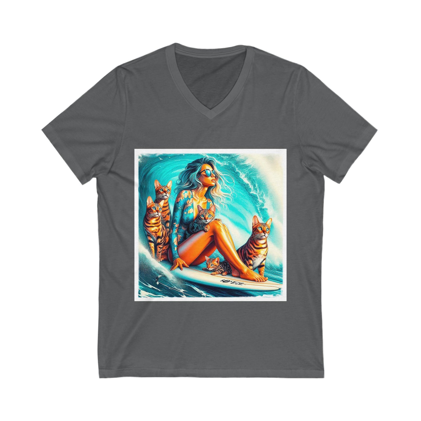 Bengal waves  Short Sleeve V-Neck Tee