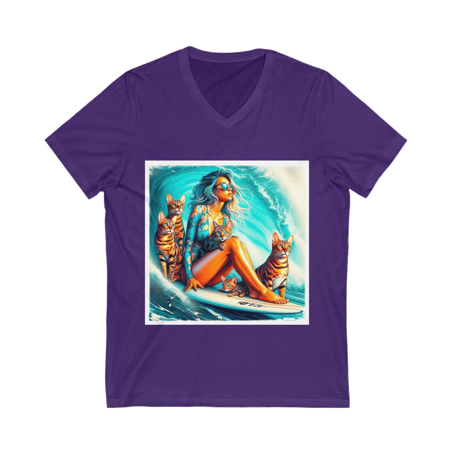 Bengal waves  Short Sleeve V-Neck Tee