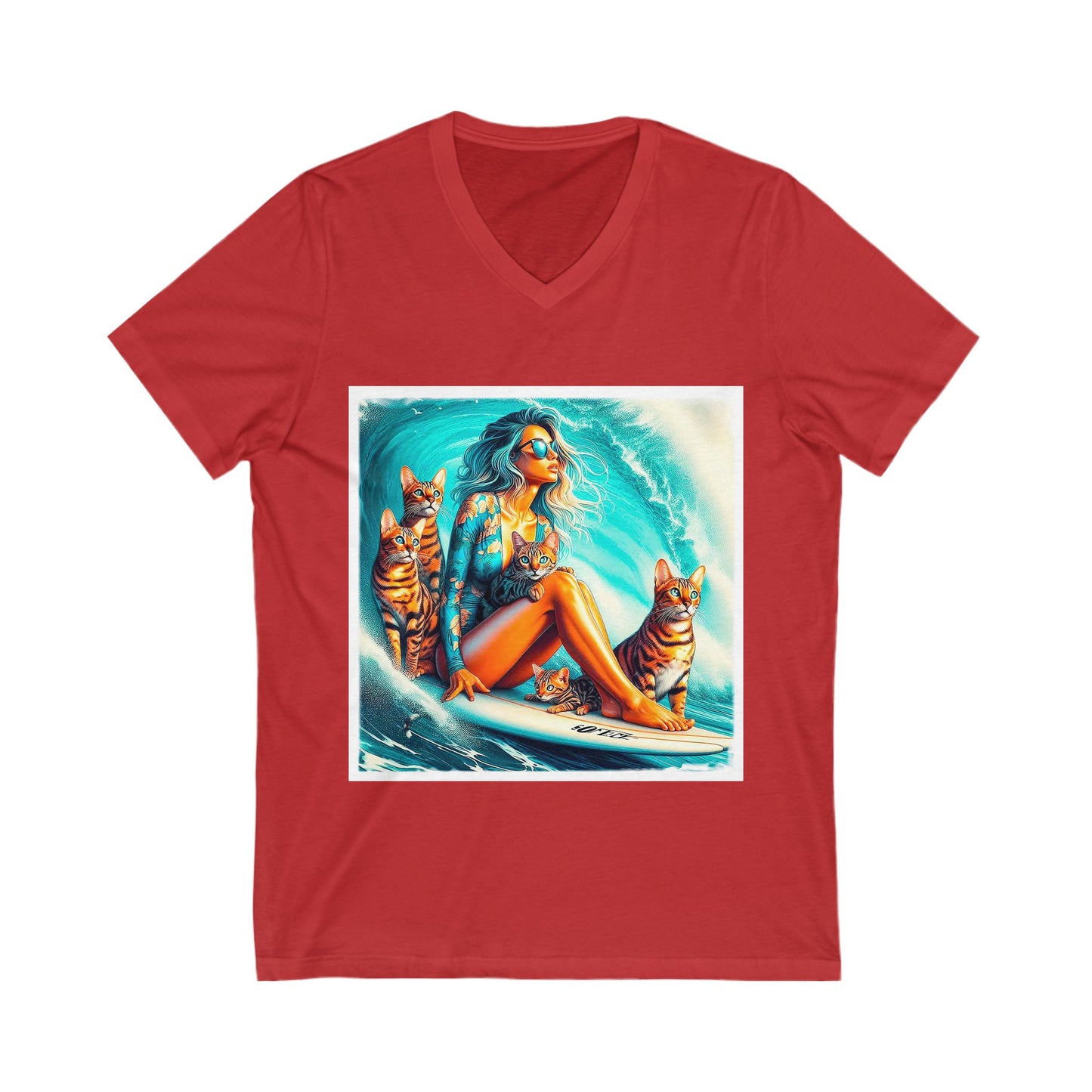 Bengal waves  Short Sleeve V-Neck Tee