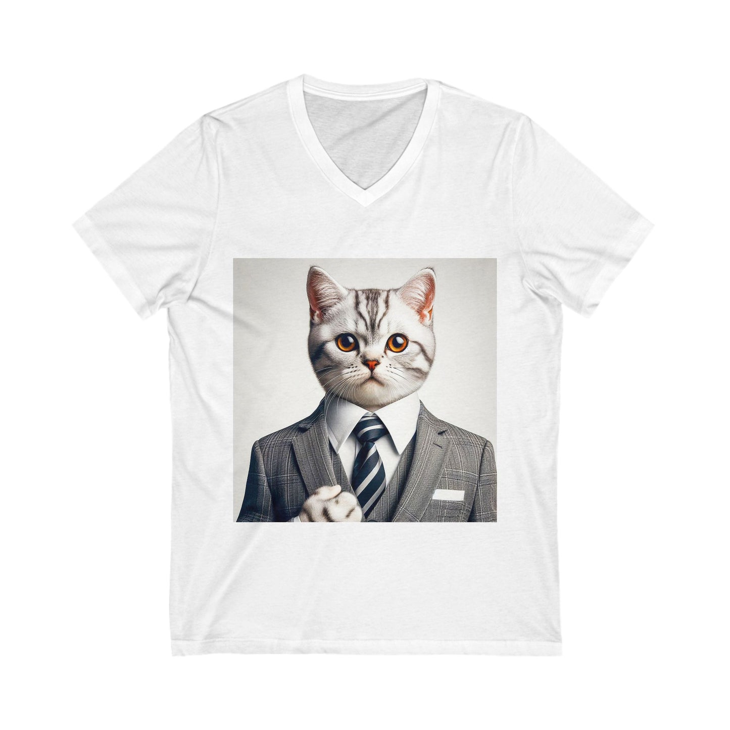 American Shorthair business professionals Jersey Short Sleeve V-Neck Tee