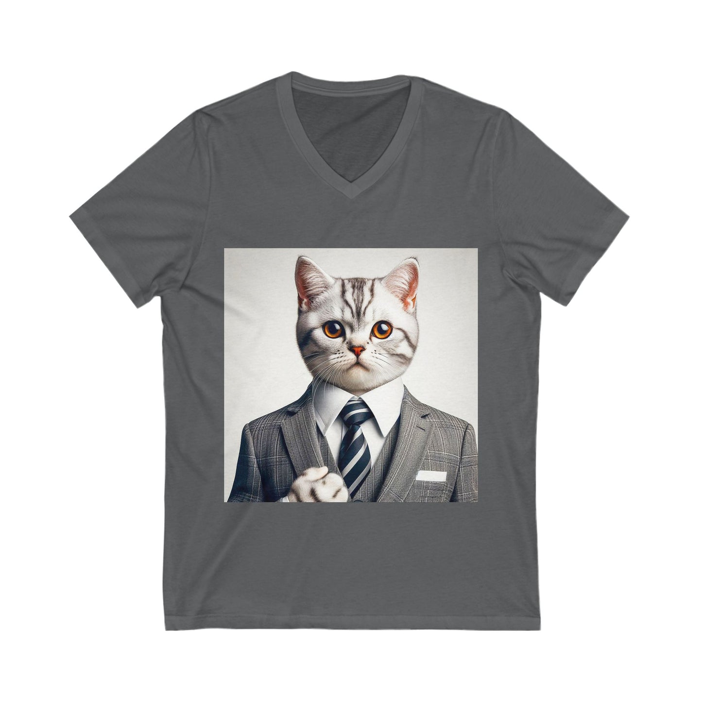 American Shorthair business professionals Jersey Short Sleeve V-Neck Tee