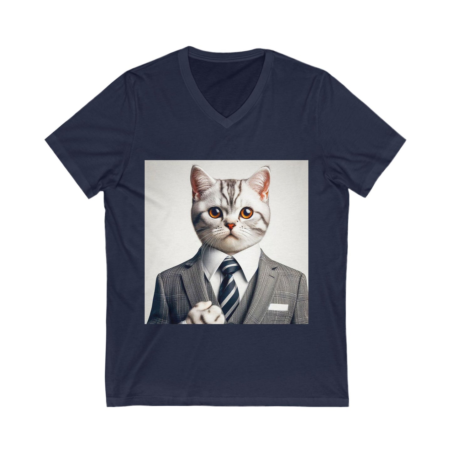 American Shorthair business professionals Jersey Short Sleeve V-Neck Tee