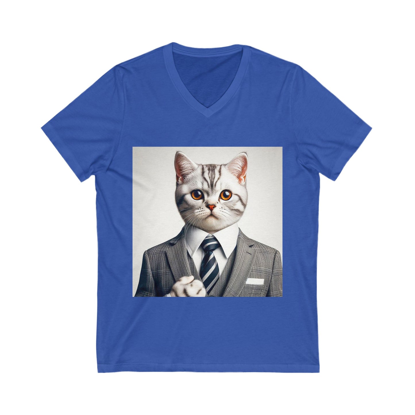 American Shorthair business professionals Jersey Short Sleeve V-Neck Tee