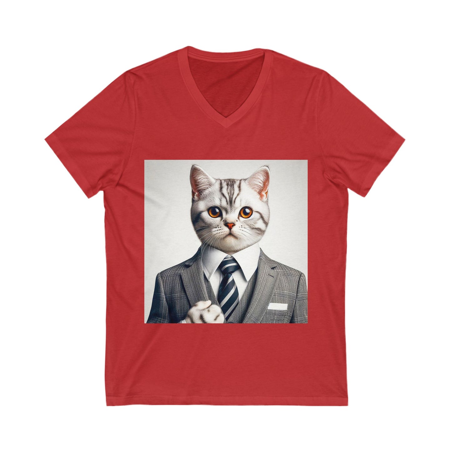 American Shorthair business professionals Jersey Short Sleeve V-Neck Tee