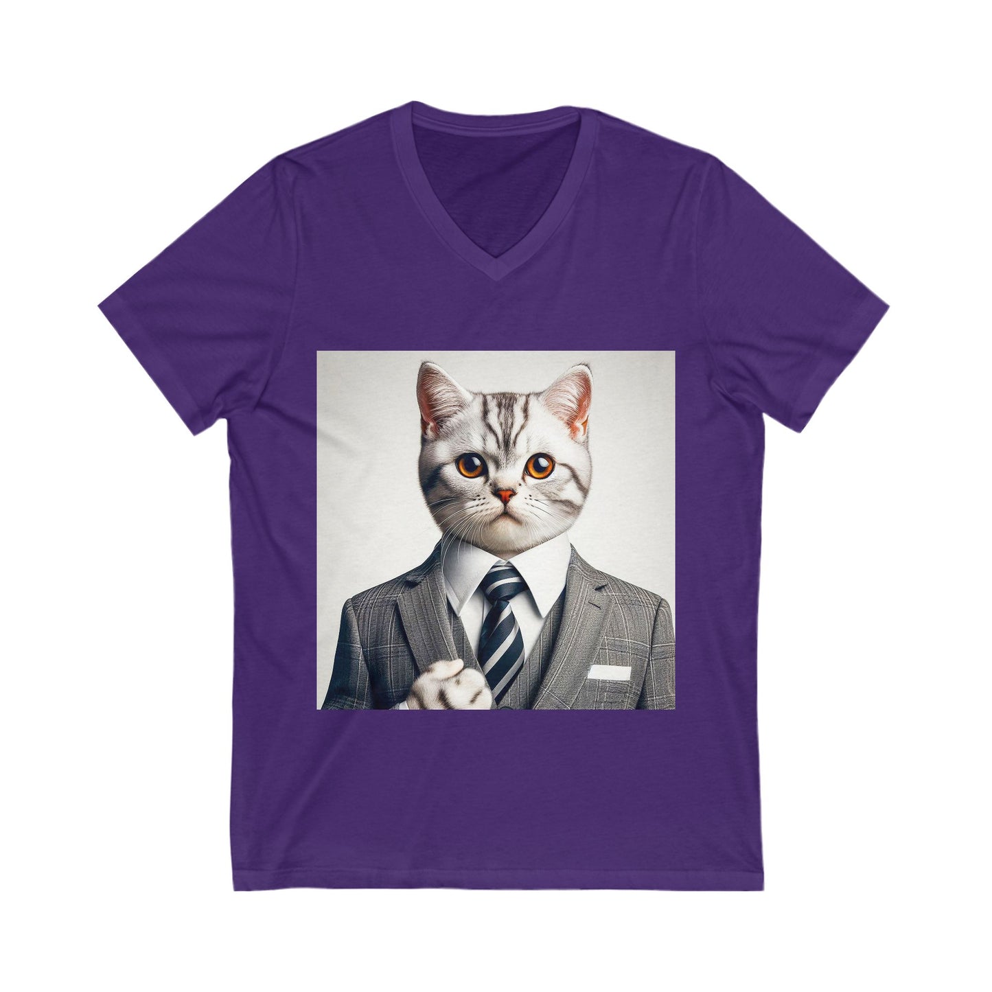 American Shorthair business professionals Jersey Short Sleeve V-Neck Tee