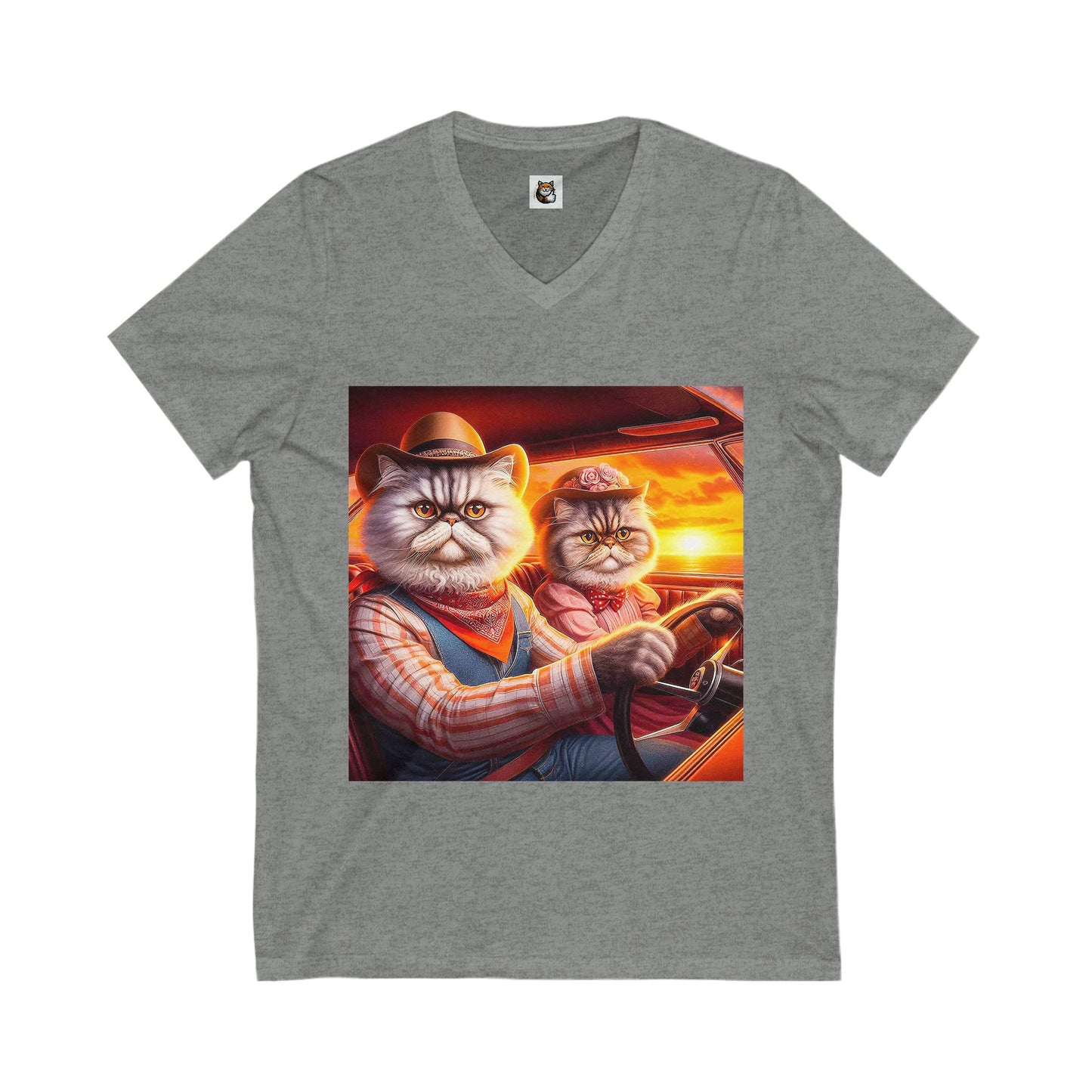 Selkirk Rex V-Neck western couple