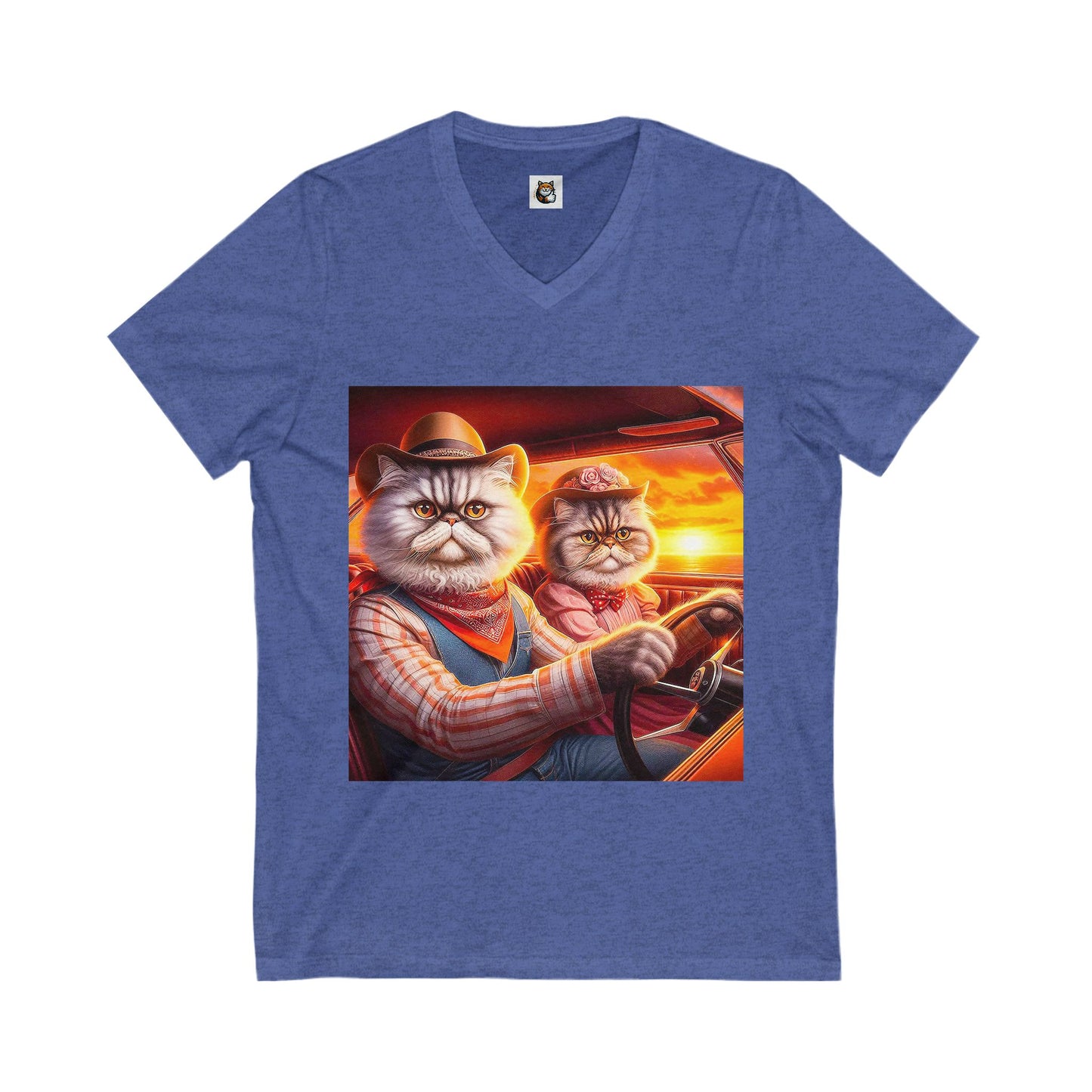 Selkirk Rex V-Neck western couple