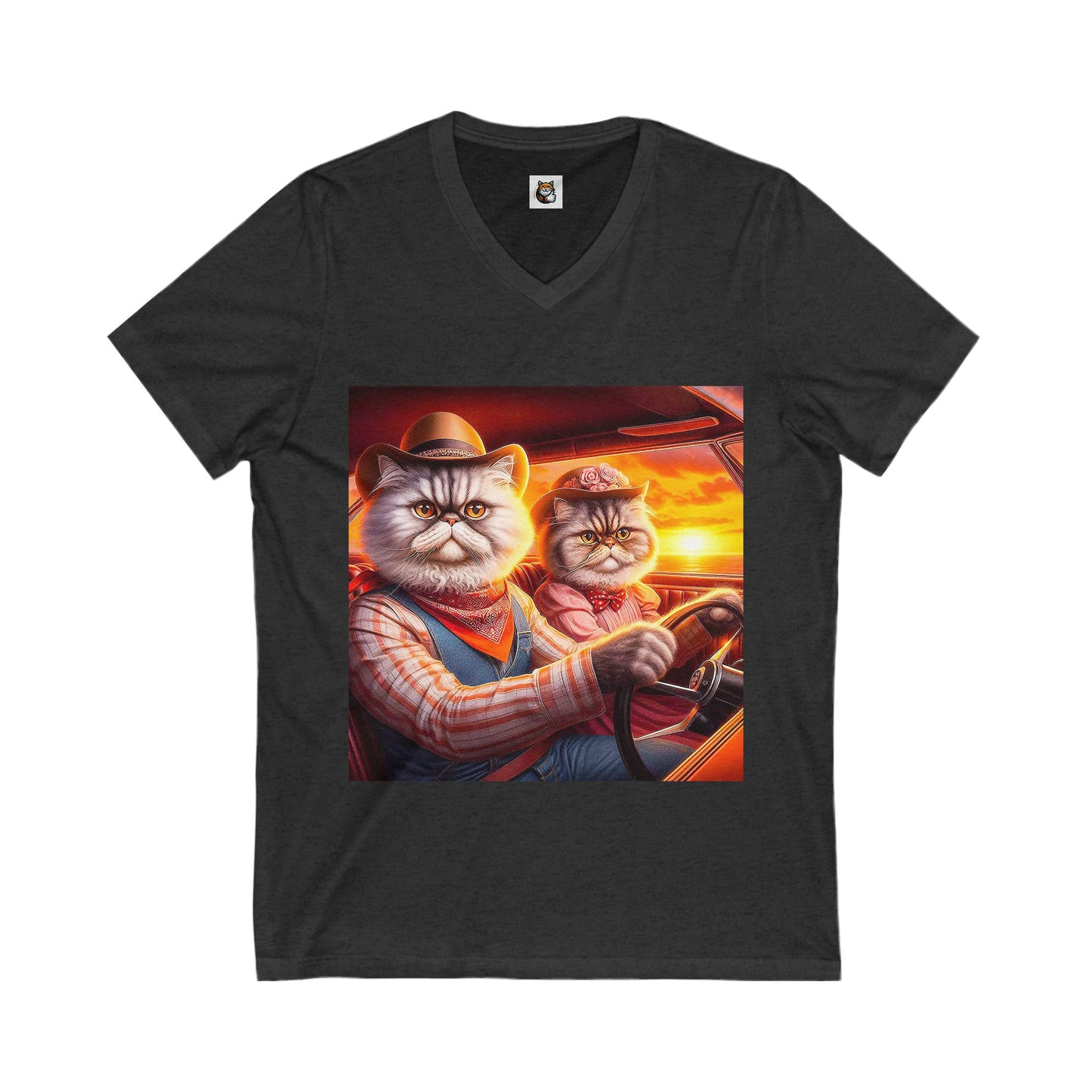 Selkirk Rex V-Neck western couple