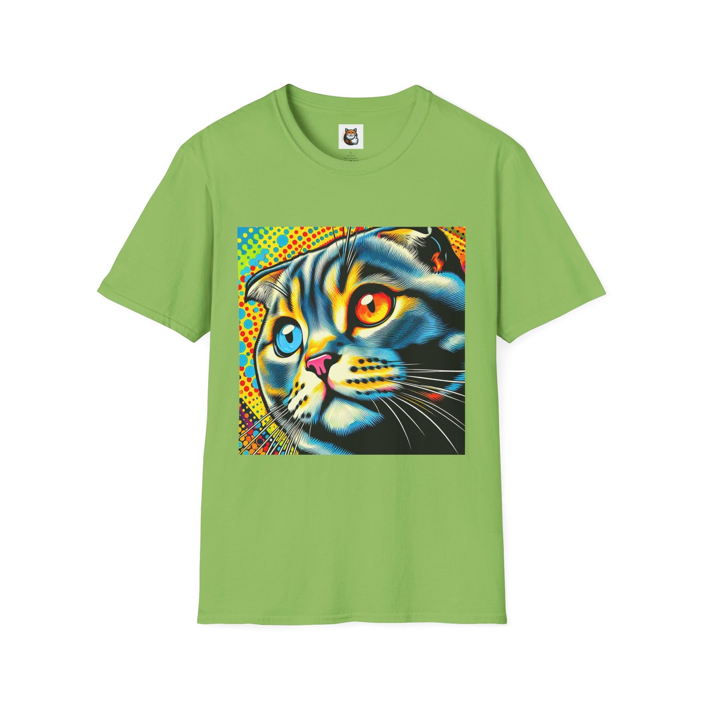 Scottish Fold Cat yellow comic book shirt