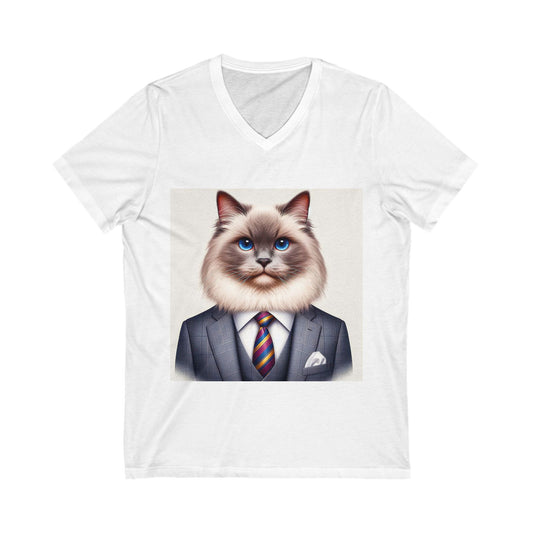 Birman business suit Jersey Short Sleeve V-Neck Tee