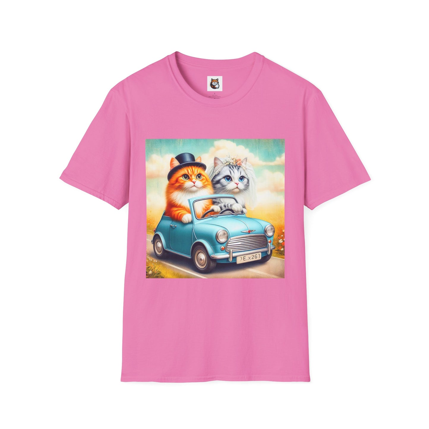 Wacky Domestic Cat Unisex Softstyle T-Shirt